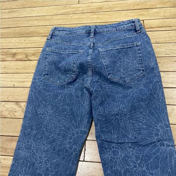 FOREVER 21 PREMIUM Womens Jeans Blue Floral Bell  Bottom Flare Hippie Denim 28 - Picture 16 of 16